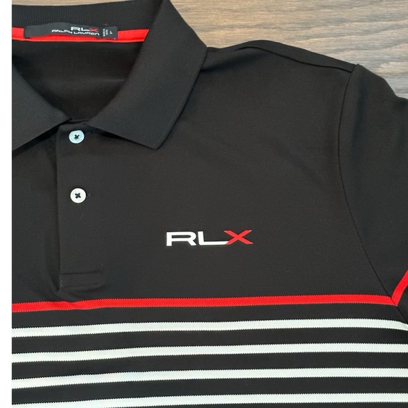 RLX Ralph Lauren Men’s US Open Erin Hills Black Striped Performance Golf Polo-L - Picture 3 of 10